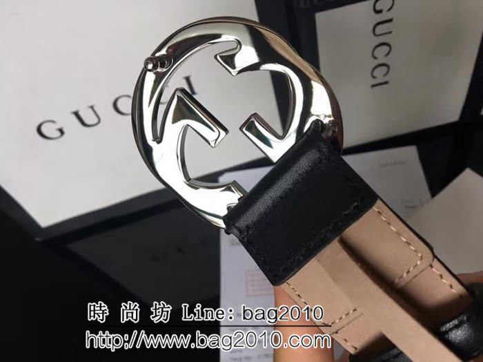 古馳CUCCI 紅綠織布頭層牛皮接頭尾 配純銅扣 百搭休閒款男士皮帶 GHG1179